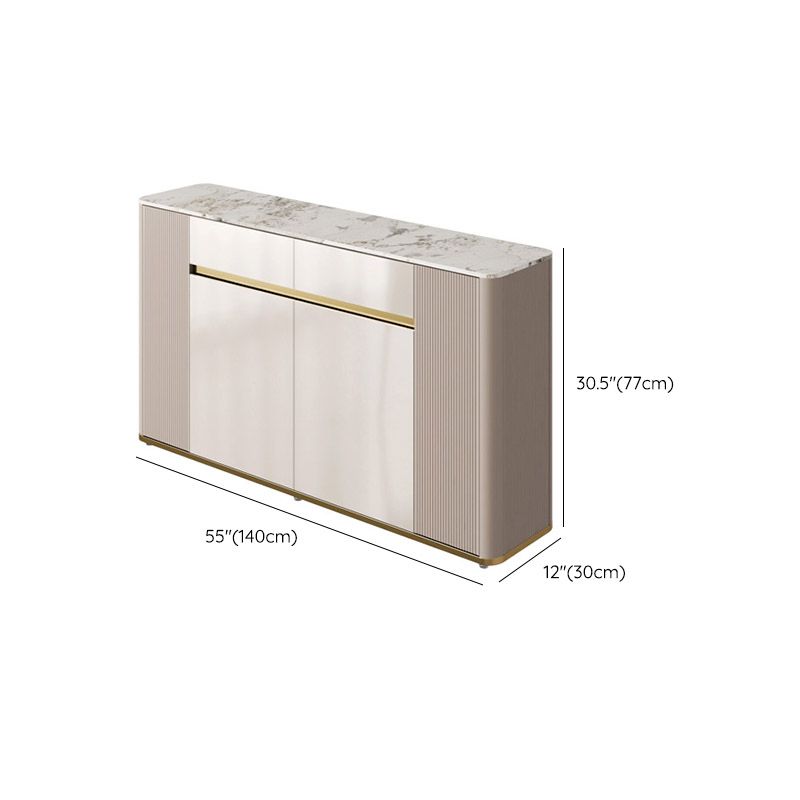 White Stone Top Sideboard Engineered Wood Side Board for Kitchen Use Clearhalo 'buffet_sideboard' 'Buffets & Sideboards' 'furn' 'furn_buffet_sideboard' 'Furniture' 'Kitchen & Dining Furniture' 1200x1200_7c97479d-326e-4fff-a71f-ee49b6653595
