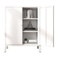 13.78"W Bookshelf Scandinavian Style Bookcase with Door for Home Office