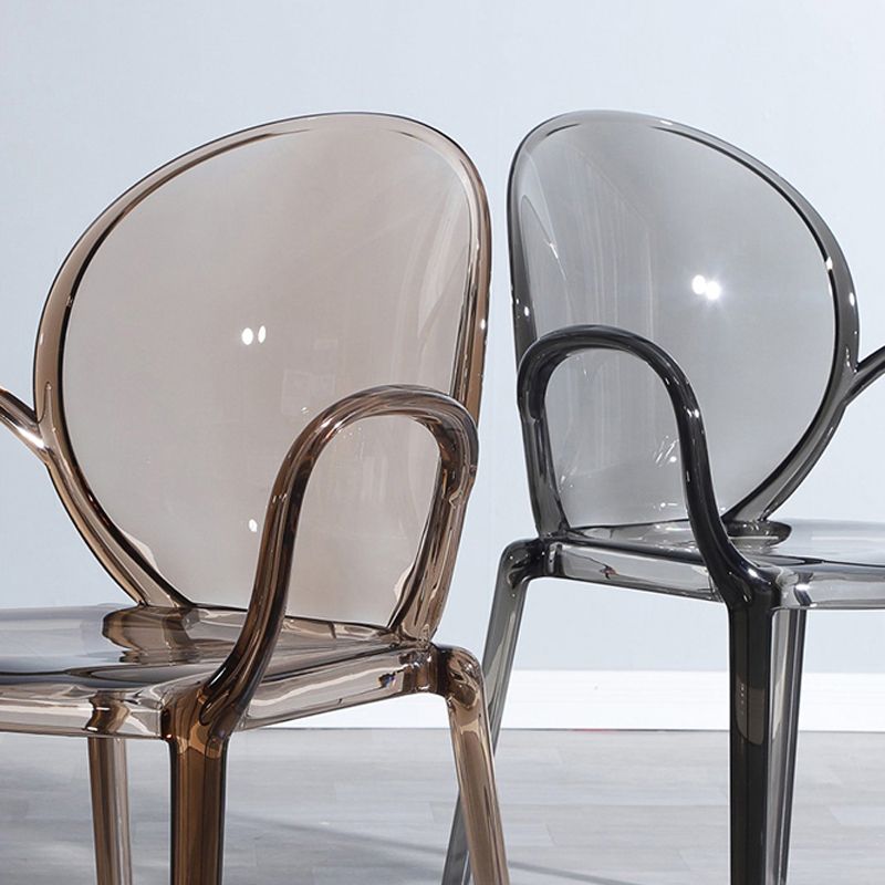 Home Dining Side Chair Kitchen Contemporary Plastic Dining Arm Chair