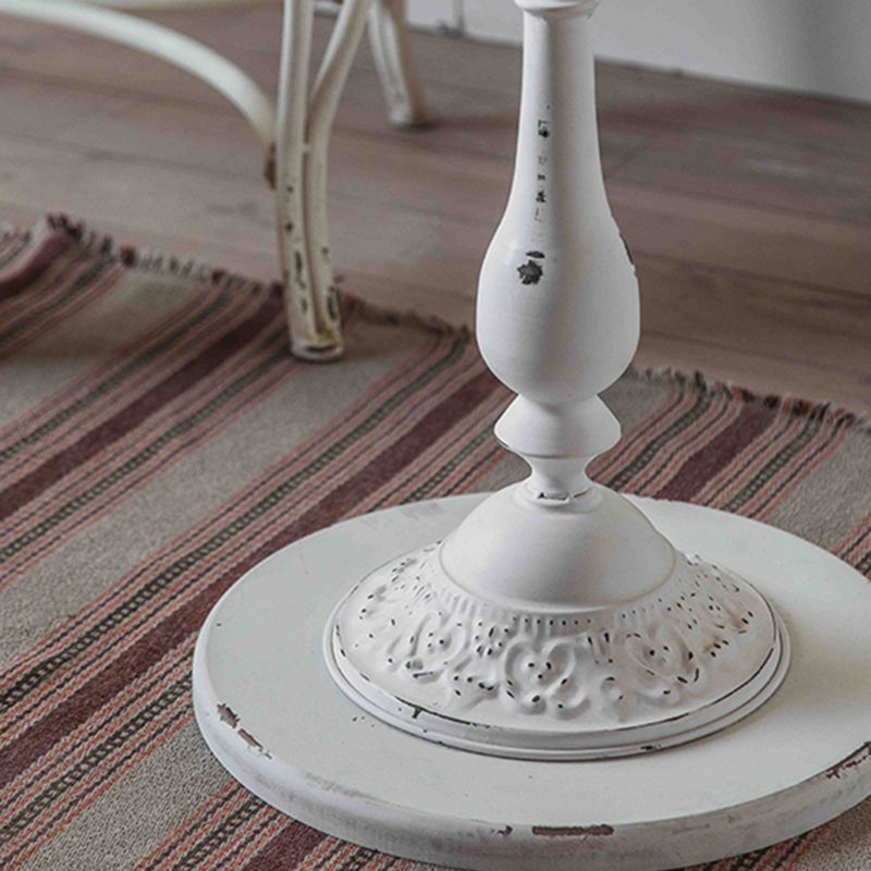 Tavolino accento di divano di divano in stile rustico in metallo e laterale in legno