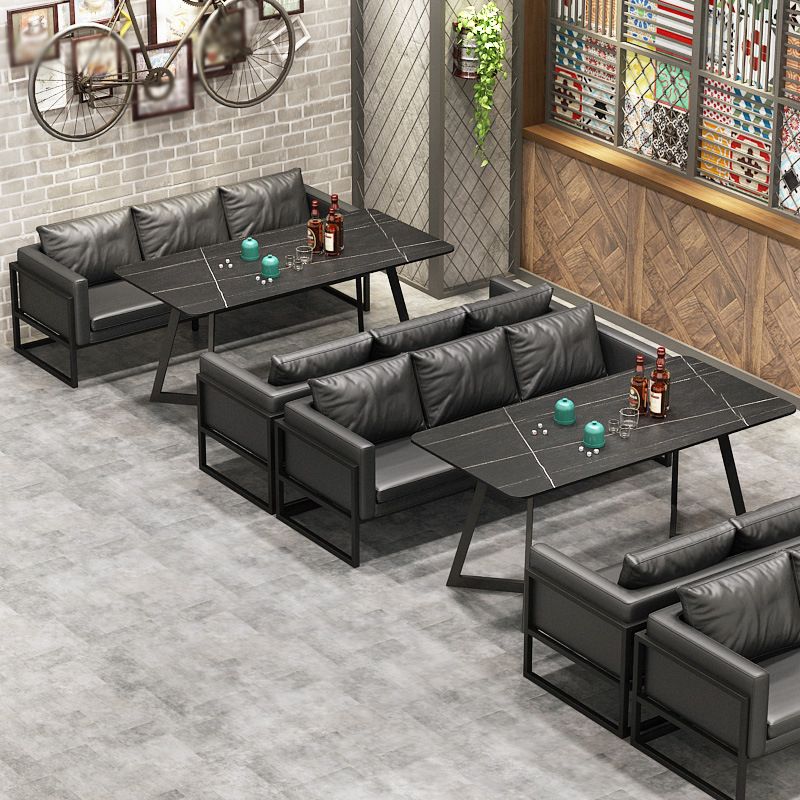 Industrial Dining Room Table Black Metal Base Table for Home Kitchen Dinner Clearhalo ' dining_table' 'Dining Tables & Seating' 'Dining Tables' 'furn' 'furn_dining_table' 'Furniture' 'furniture_dining_table' 'Kitchen & Dining Furniture' 'kitchen&dining_furn' 'kitchen' 'kitchen_dining_table' 1200x1200_7c9a5cff-cd00-46d7-92f0-240976fef220