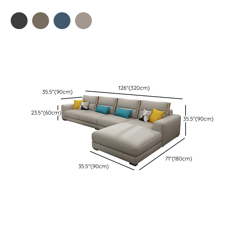 Divano e chaise del braccio quadrato di miscela di cotone scandinavo per soggiorno