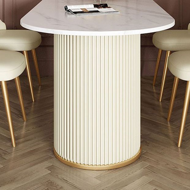Minimalist White Irregular Dining Table Sintered Stone Standard Dining Table for Kitchen Clearhalo ' dining_table' 'Dining Tables & Seating' 'Dining Tables' 'furn' 'furn_dining_table' 'Furniture' 'furniture_dining_table' 'Kitchen & Dining Furniture' 'kitchen&dining_furn' 'kitchen' 'kitchen_dining_table' 1200x1200_7c9d2195-327a-4f01-8efd-7b4c78c85ace