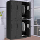 Black Steel Wardrobe Armoire Contemporary Hinged Wardrobe Cabinet
