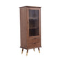 1 - Door and 2 - Drawer Storage Cabinet Wood 15.7" D Chest with Glass Door
