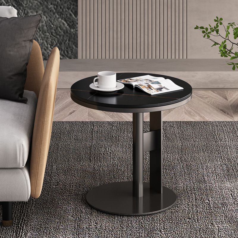 19.69" Tall Contemporary Style Side End Table Round Sofa Side Accent Table