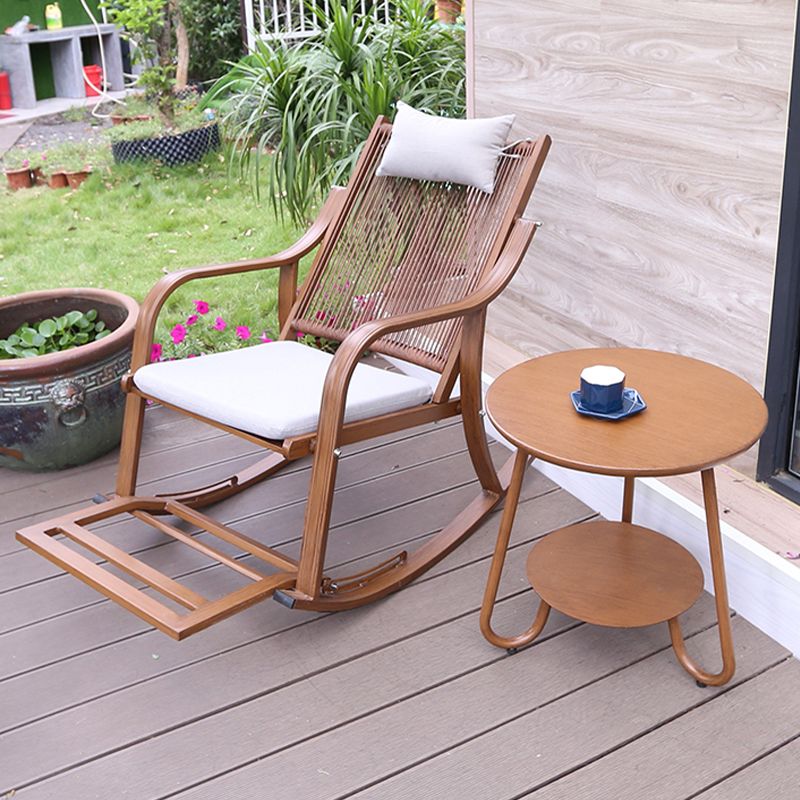 Silla reclinable de marco de mimbre rockero moderno con silla reclinable de marco gris