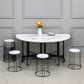 Round Dining Table Mid-Century Style Trestle Base Table for Dining Room Clearhalo ' dining_table' 'Dining Tables & Seating' 'Dining Tables' 'Furniture' 'furniture_dining_table' 'Kitchen & Dining Furniture' 'kitchen&dining_furn' 'kitchen' 'kitchen_dining_table' 1200x1200_7ca2d9a6-347a-4871-86fe-faebce3b1d8e