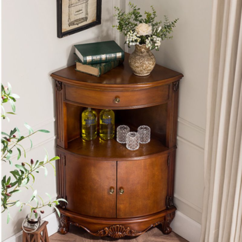 Mid-Century Modern Cabinet with Doors and Cabriole Legs in Solid Wood Clearhalo 'Cabinets & Chests' 'cabinets_chests' 'furn' 'furn_cabinets_chests' 'Furniture' 'Living Room Furniture' 1200x1200_7ca32499-1255-49ea-a05b-bb47a45f4dec