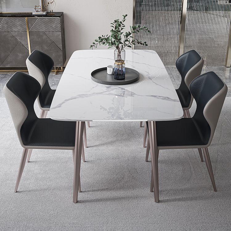 Modern Rectangle Sintered Stone Dining Table Set 1/4/5/7 Pieces Dining Set Clearhalo 'Dining Room Sets' 'Dining Tables & Seating' 'dining_room_set' 'furn' 'furn_dining_room_set' 'Furniture' 'furniture_dining_room_set' 'Kitchen & Dining Furniture' 1200x1200_7ca33cc6-eb1d-476b-878d-b9cfc7f90609