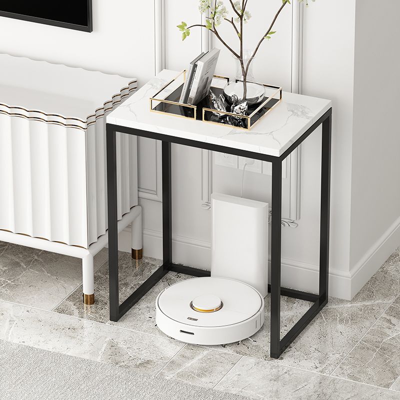 Frame Base Design Cocktail Table Slate DesktopCoffee Table with Metal Base