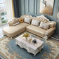 Tufted Scroll Arm Chesterfield Sofa and Chaise Genuine Leather Sofa with Pillows Clearhalo 'furn' 'furn_sectionals' 'Furniture' 'Living Room Furniture' 'Sectionals' 1200x1200_7ca5ff49-6a99-4360-b670-551a33777719