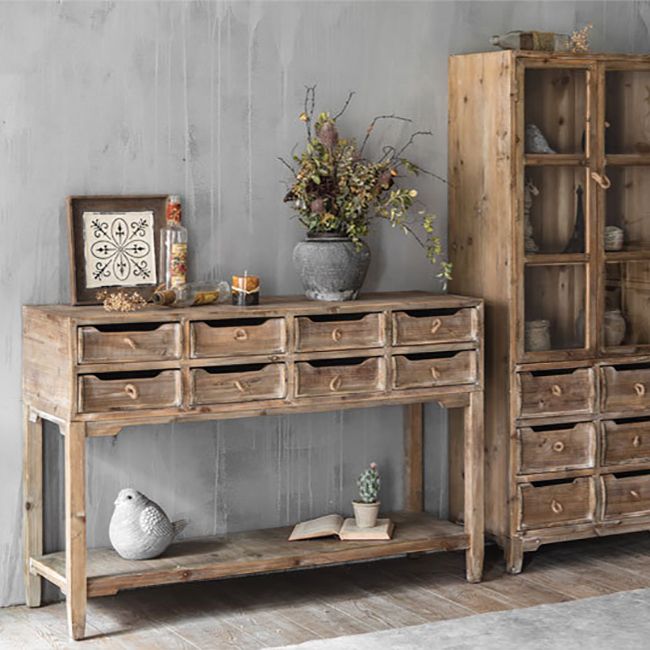 Industrial Distressed Wood Accent Cabinet in Brown with Drawers Clearhalo 'Cabinets & Chests' 'cabinets_chests' 'furn' 'furn_cabinets_chests' 'Furniture' 'Living Room Furniture' 1200x1200_7ca633b9-de14-43b1-b128-628918d82d05