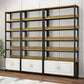 Metal Engineered Wood Shelf Bookcase Modern Home Open Book Shelf with 2 Doors