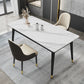 Black 4-foot Metal Dining Table Modern Stone Top Rectangle Dinette Table Clearhalo 'Dining Tables & Seating' 'Dining Tables' 'dining_table' 'furn' 'furn_dining_table' 'Furniture' 'furniture_dining_table' 'Kitchen & Dining Furniture' 1200x1200_7ca72db8-7651-4370-8362-24241ccb0a0b