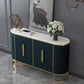 Scheda laterale Glam Credenza Stone Glass con armadi e cassetti