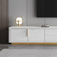 Console multimediale per TV Glam da 16" W, contenitore chiuso, console multimediale per TV con cassetti