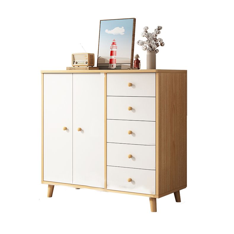 Contemporary Rectangle Storage Cabinet with Drawer Wooden Accent Cabinet