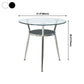 Modern Style Glass Dining Table Round Table with Metal Frame for Home Use Clearhalo ' dining_table' 'Dining Tables & Seating' 'Dining Tables' 'furn' 'furn_dining_table' 'Furniture' 'furniture_dining_table' 'Kitchen & Dining Furniture' 'kitchen&dining_furn' 'kitchen' 'kitchen_dining_table' 1200x1200_7ca94599-3f26-456c-b84c-861c48710055