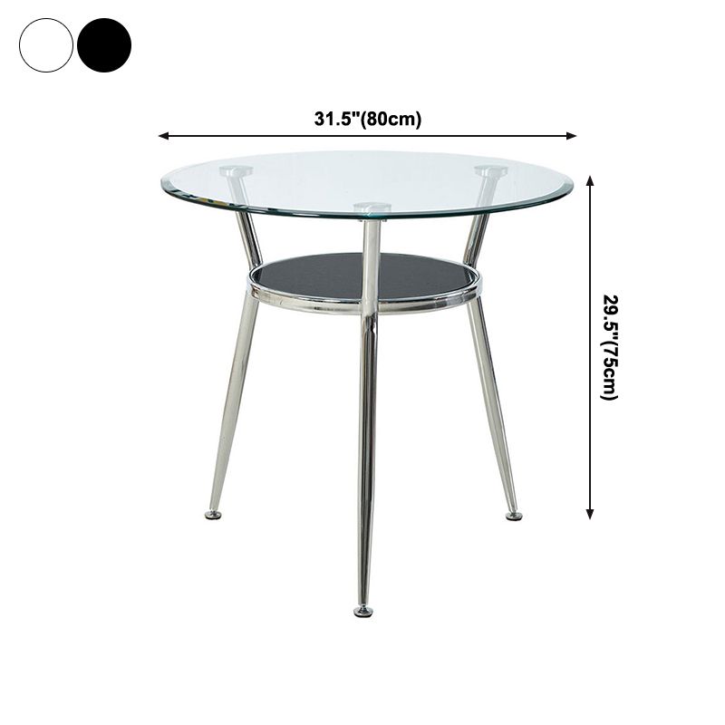 Modern Style Glass Dining Table Round Table with Metal Frame for Home Use Clearhalo ' dining_table' 'Dining Tables & Seating' 'Dining Tables' 'furn' 'furn_dining_table' 'Furniture' 'furniture_dining_table' 'Kitchen & Dining Furniture' 'kitchen&dining_furn' 'kitchen' 'kitchen_dining_table' 1200x1200_7ca94599-3f26-456c-b84c-861c48710055