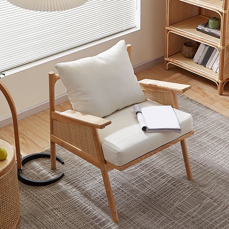 Solid Wood Frame Lounge Chair Arms Included Chair with Pillow Clearhalo 'Accent Chairs' 'accent_chairs' 'Chairs & Seating' 'furn' 'furn_accent_chairs' 'Furniture' 'Living Room Furniture' 1200x1200_7caa2eda-96a4-4281-82ad-3a34374a9759