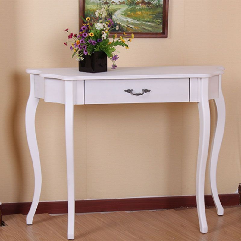 Victoriaanse witte houten console banktafel vrije vorm eindtafel voor hal