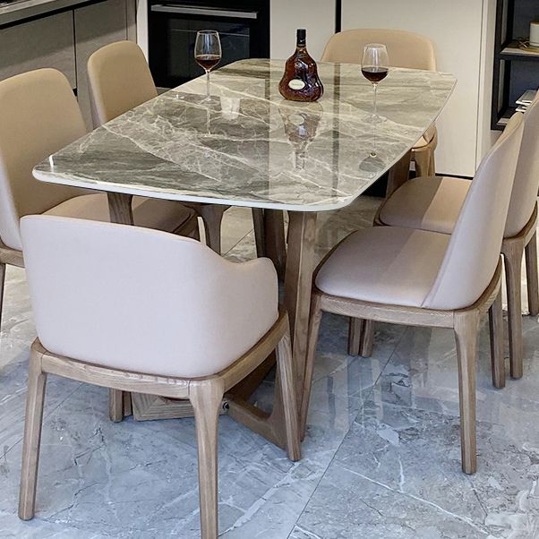 Solid Wood Contemporary Rectangular Dining Table Sintered Stone Top Table for Dining Room Clearhalo ' dining_table' 'Dining Tables & Seating' 'Dining Tables' 'furn' 'furn_dining_table' 'Furniture' 'furniture_dining_table' 'Kitchen & Dining Furniture' 'kitchen&dining_furn' 'kitchen' 'kitchen_dining_table' 1200x1200_7cac6f6c-62bf-4f61-b13a-950e8a10b9ab