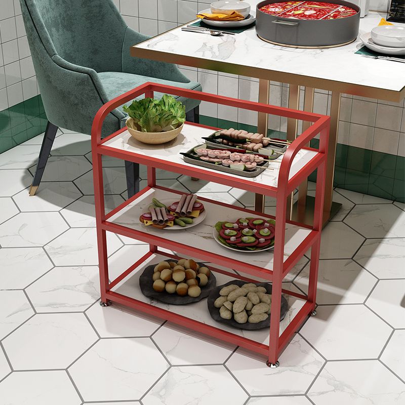 25.59"H Stationary Modern Prep Table Metal Prep Table for Home Use