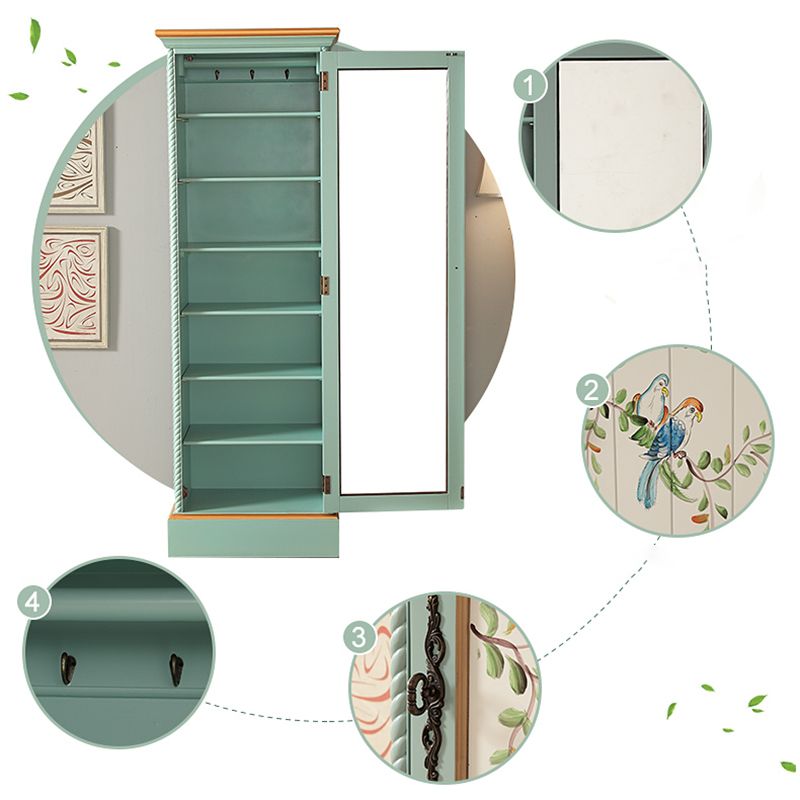 Coastal Cabinet with Hinged Door Wood Matte Finish Storage Cabinet Clearhalo 'Armoires & Wardrobes' 'armoires_wardrobes' 'Bedroom Furniture' 'furn' 'furn_armoires_wardrobes' 'Furniture' 1200x1200_7cb0f179-dc26-40af-9781-420b3c494ab5