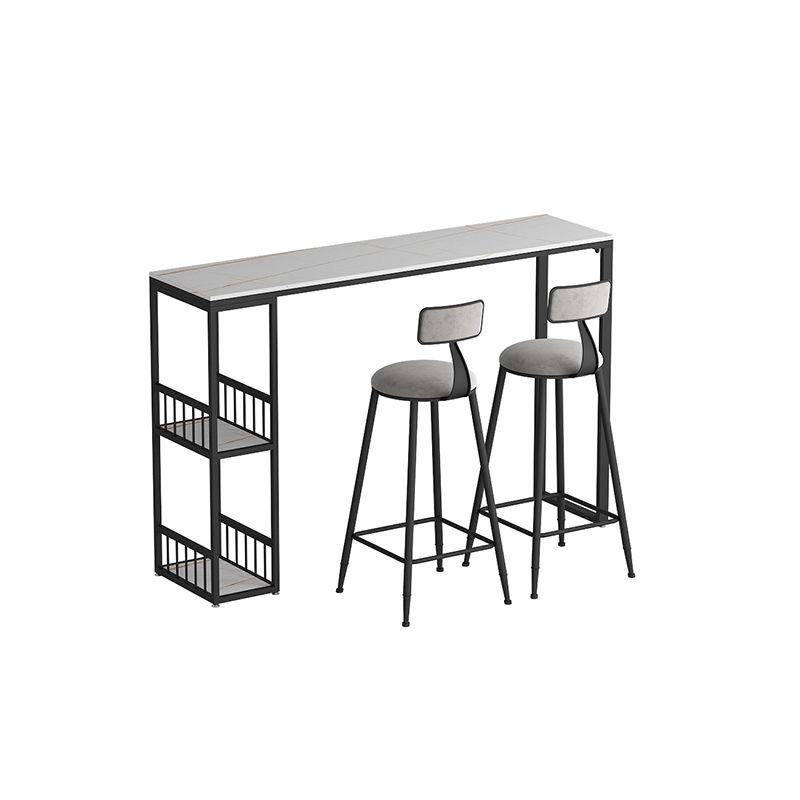 Glam Style 41.3"H Bar Table Marble White Rectangle Top Bistro Table for Living Room Clearhalo 'Bar Furniture' 'Bar Tables' 'bar_tables' 'Furniture' 'furniture_bar_tables' 'Kitchen & Dining Furniture' 'kitchen&dining_furn' 'kitchen' 1200x1200_7cb2a3f0-ff96-4979-b954-cabec38f40d7