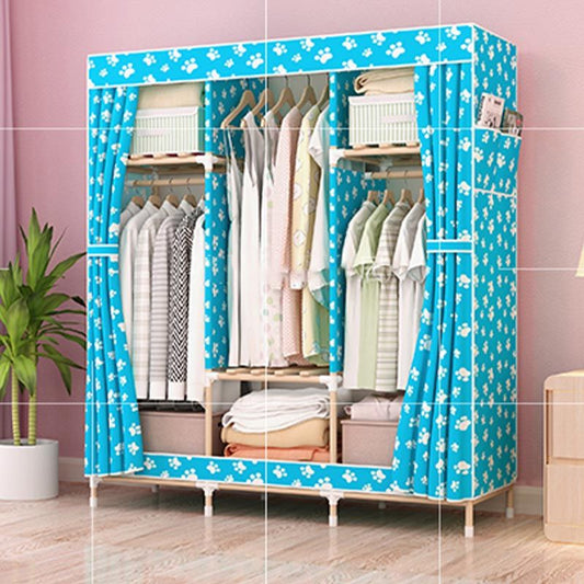 Armario de estilo moderno con varilla de tela Armario de dormitorio de madera maciza