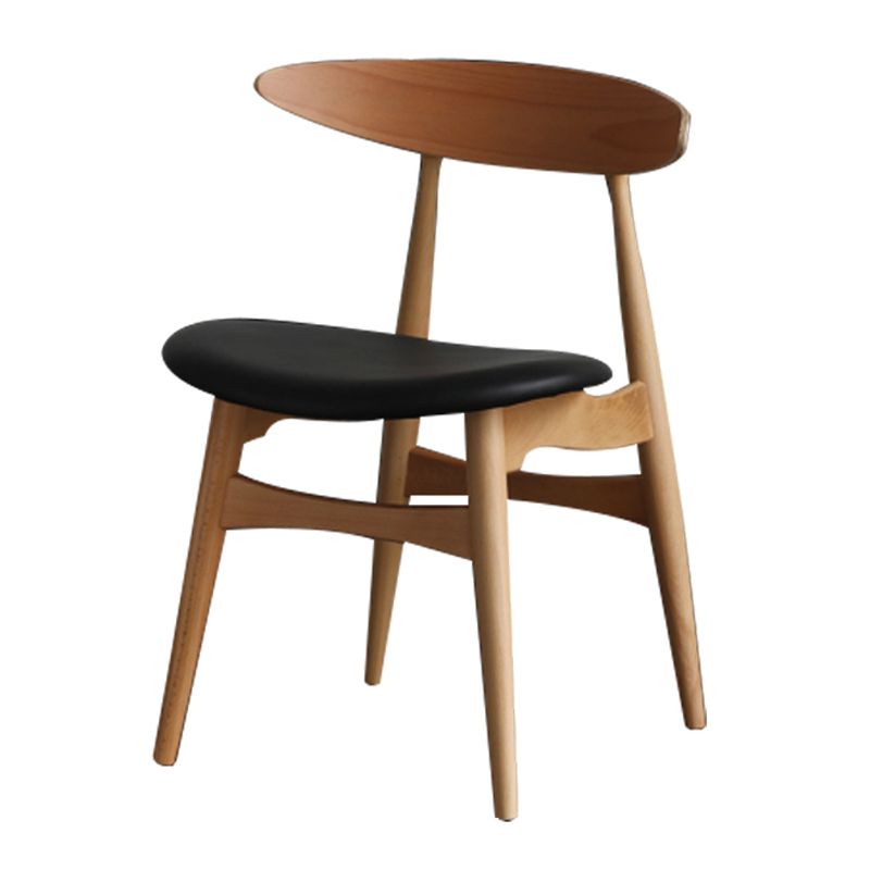 Contemporary Dining Chair Open Back Side Chair with 4 Wood Legs for Home Use Clearhalo ' kitchen&dining_furn' 'Dining Chairs' 'Dining Tables & Seating' 'dining_chair' 'furn' 'furn_dining_chair' 'Furniture' 'furniture_dining_chair' 'Kitchen & Dining Furniture' 'kitchen' 1200x1200_7cb3f3cf-b874-483c-b1e2-b5ea68d73cd8