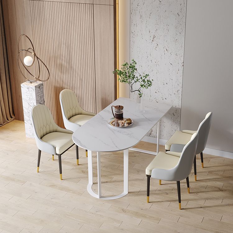 Contemporary Dining Table Sintered Stone Table with Sled Base for Dining Clearhalo ' dining_table' 'Dining Tables & Seating' 'Dining Tables' 'furn' 'furn_dining_table' 'Furniture' 'furniture_dining_table' 'Kitchen & Dining Furniture' 'kitchen&dining_furn' 'kitchen' 'kitchen_dining_table' 1200x1200_7cb8bc70-d1ce-42b3-8a35-28210422cde6