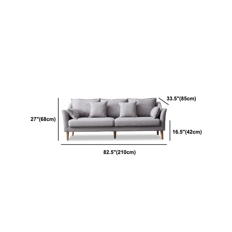 Modern Fabric Stationary Sofa 1/3-seat Flared Arm Sofa in Grey Clearhalo 'furn' 'furn_sofas' 'Furniture' 'Living Room Furniture' 'Sofa' 'sofas' 1200x1200_7cb91554-ebef-41ea-adaf-37422fdc075d