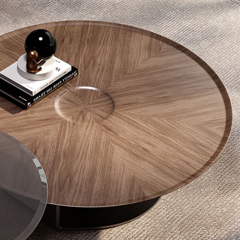 Contemporary Coffee Table Solid Wood Round Pedestal Coffee Cocktail Table Clearhalo 'Coffee & Accent Tables' 'Coffee Tables' 'coffee_tables' 'furn' 'furn_coffee_tables' 'Furniture' 'Living Room Furniture' 1200x1200_7cba8e14-e8c2-4f33-8bb5-57ff237bfe95