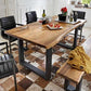Metal Industrial Rectangle Dining Table Solid Wood Top Table with Sled Base Clearhalo ' dining_table' 'Dining Tables & Seating' 'Dining Tables' 'furn' 'furn_dining_table' 'Furniture' 'furniture_dining_table' 'Kitchen & Dining Furniture' 'kitchen&dining_furn' 'kitchen' 'kitchen_dining_table' 1200x1200_7cba96be-da3b-404d-bcd5-3c15a5227a80