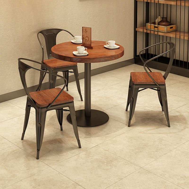 Moderne massief houten eettafel met ronde voetstuk eettafel voor thuisgebruik