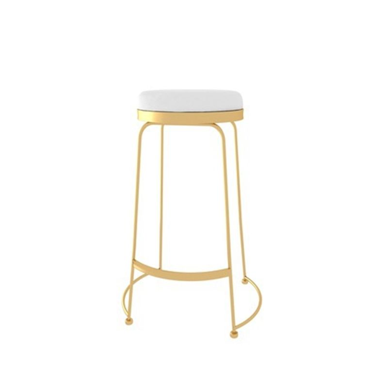 Glam Style Counter Stool Upholstered Round Bar Stool with Gold Frame Clearhalo 'Bar Furniture' 'Bar Stools' 'bar_stools' 'furn' 'furn_bar_stools' 'Furniture' 'Kitchen & Dining Furniture' 1200x1200_7cbb126d-aa07-4807-b745-17516951c98a