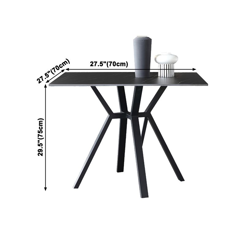 Square Shape Industrial Dining Table Black Fixed Table with Sintered Stone Clearhalo ' dining_table' 'Dining Tables & Seating' 'Dining Tables' 'furn' 'furn_dining_table' 'Furniture' 'furniture_dining_table' 'Kitchen & Dining Furniture' 'kitchen&dining_furn' 'kitchen' 'kitchen_dining_table' 1200x1200_7cbb1682-4bb1-4e80-a0e9-4f7d7c682230