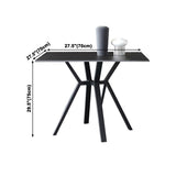 Square Shape Industrial Dining Table Black Fixed Table with Sintered Stone Clearhalo ' dining_table' 'Dining Tables & Seating' 'Dining Tables' 'furn' 'furn_dining_table' 'Furniture' 'furniture_dining_table' 'Kitchen & Dining Furniture' 'kitchen&dining_furn' 'kitchen' 'kitchen_dining_table' 1200x1200_7cbb1682-4bb1-4e80-a0e9-4f7d7c682230