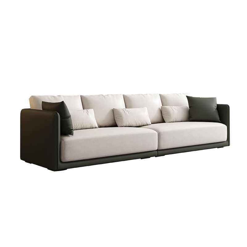 Faux Leather Sofa Sofa 37.40" D x 31.49" H Square Arm Sofa for Living Room Clearhalo 'furn' 'furn_sofas' 'Furniture' 'Living Room Furniture' 'Sofa' 'sofas' 1200x1200_7cbc0f37-5744-4a0f-b92e-9f37892e4269