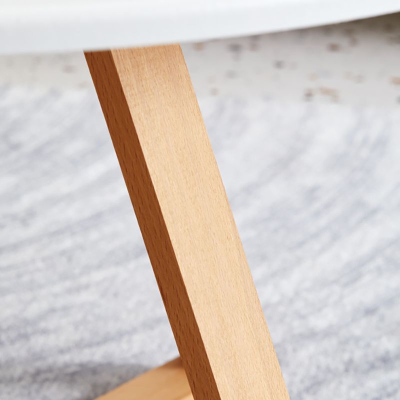 Scandinavian Style Side End Table Wooden Cross Legs Round Sofa Side Accent Table