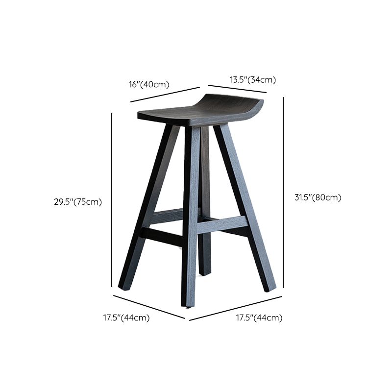 Sgabelli da bar in legno massiccio di sgabelli da pranzo neri con poggiapiedi