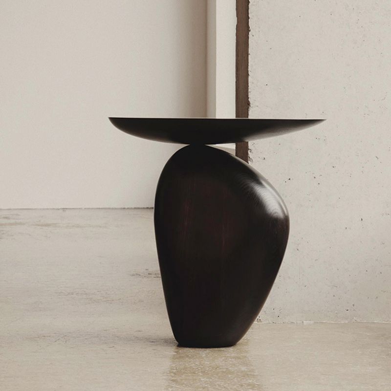 Contemporary Side End Table Oval Pedestal Living Room Solid Wood Corner Table Clearhalo 'Coffee & Accent Tables' 'End & Side Tables' 'end_side_tables' 'furn' 'furn_end_side_tables' 'Furniture' 'Living Room Furniture' 1200x1200_7cbf1ad2-f371-4aaf-987a-ec46bba4cfeb