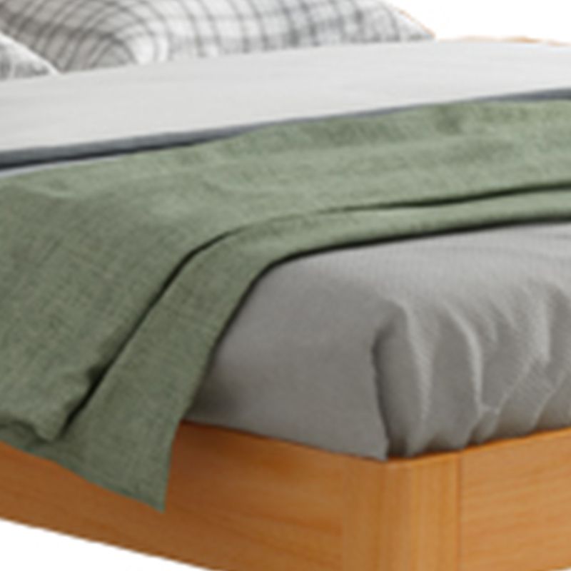 Modern natuurlijk houten paneelbed minimalistisch laag profiel rechthoekig bed