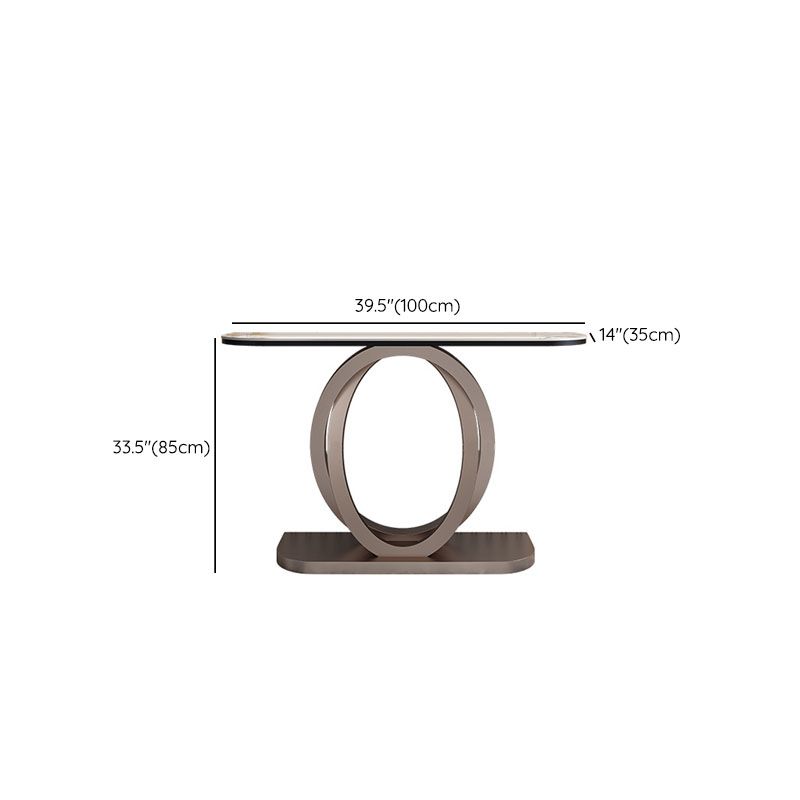 Console a mezza luna di pietra tavolo 1-scaffale 33,46 "tavolo di accento alto per sala