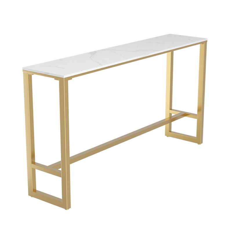 White Stone Bar Dining Table Traditional Luxury Bar Table with Gold Base Clearhalo 'Bar Furniture' 'Bar Tables' 'bar_tables' 'furn' 'furn_bar_tables' 'Furniture' 'Kitchen & Dining Furniture' 1200x1200_7cbfc9b5-680d-43d9-93d1-59fadd31207b
