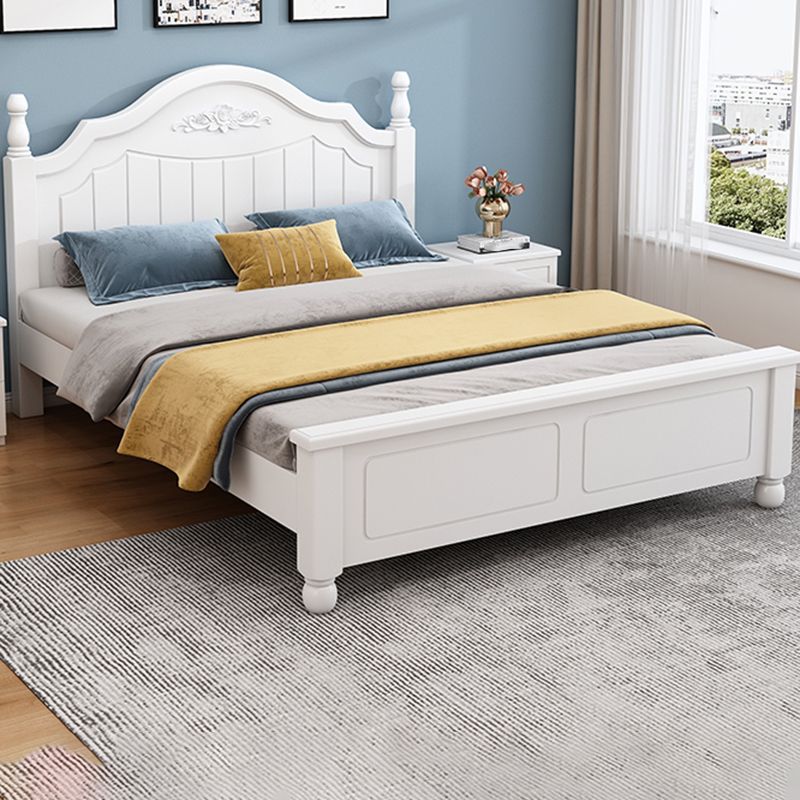 Massives Holzstandard -Bett zeitgenössisches weißes Bett mit Tafel Kopfteil