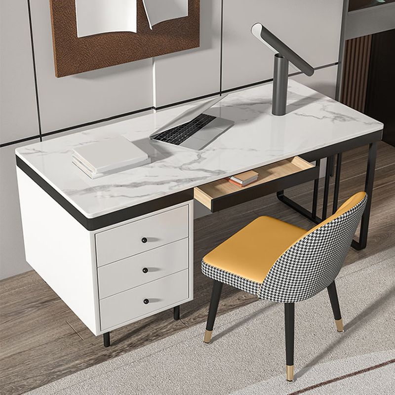 Bureau d'écriture en pierre industrielle bureau en métal rectangulaire pour le bureau