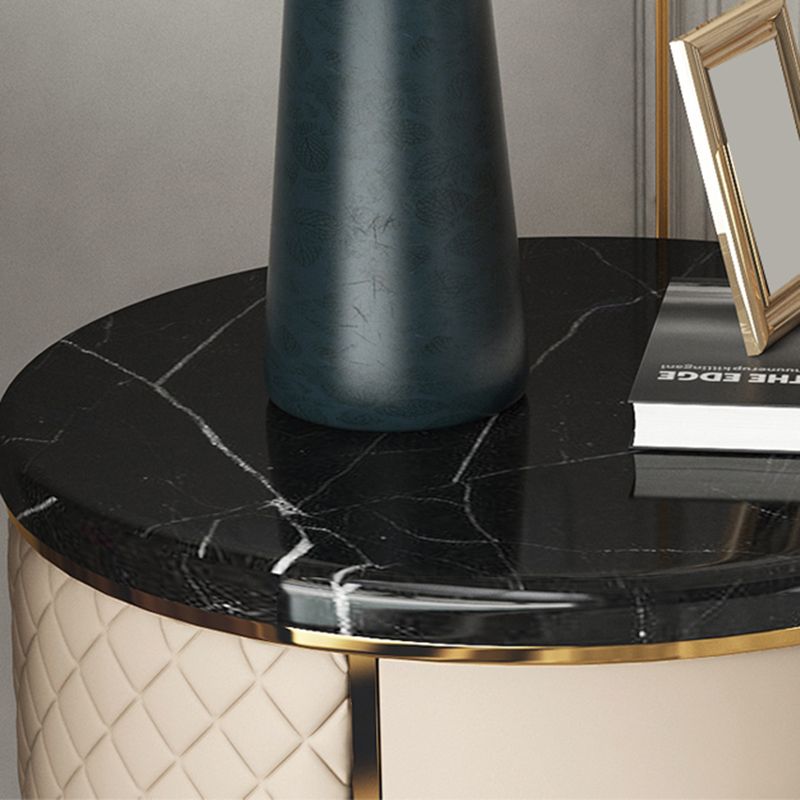 モダンなアクセントテーブルナイトスタンドアンティークフィニッシュベッドサイドキャビネットの引き出し付き